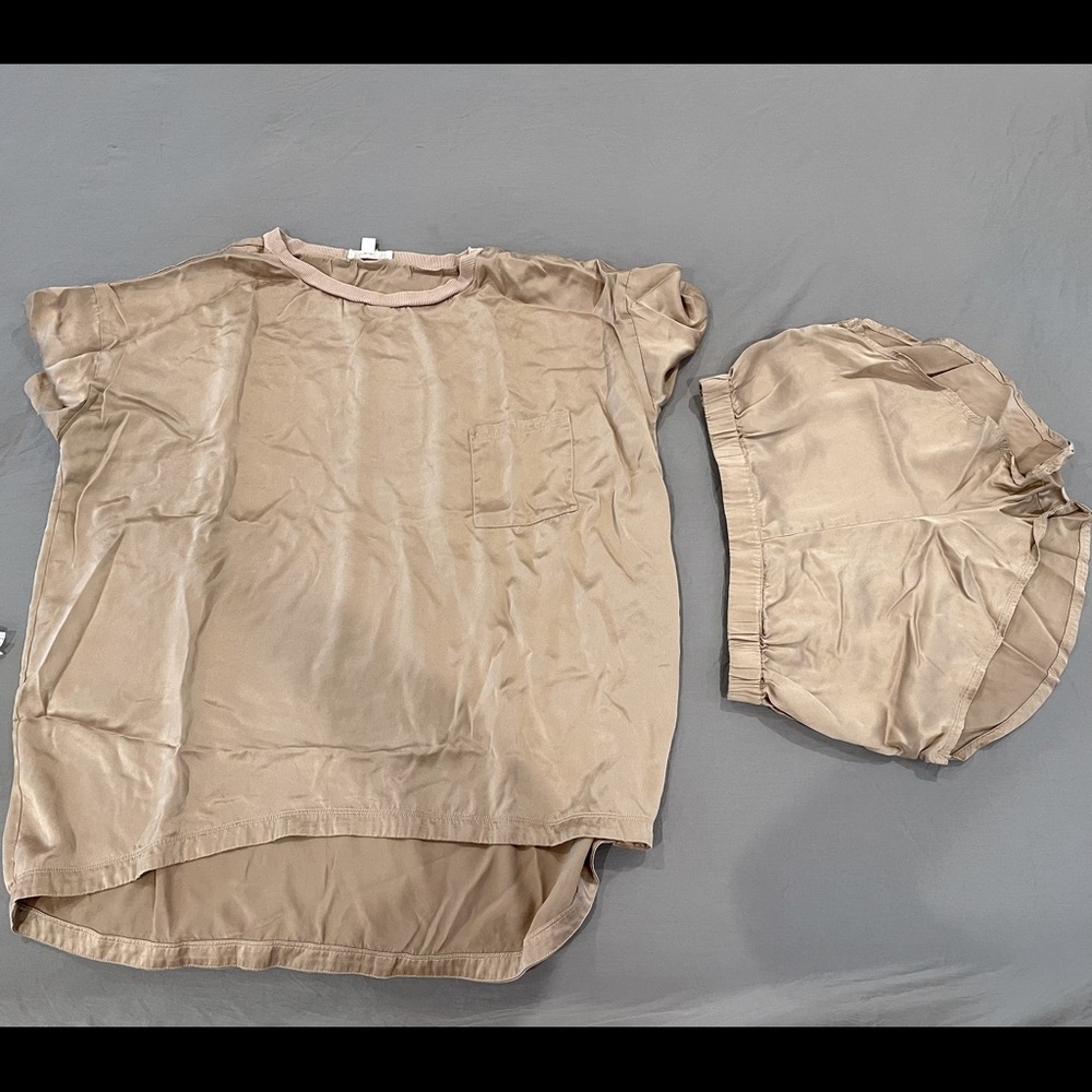 Lunya Size Medium Sleepwear Set, color blush/beige